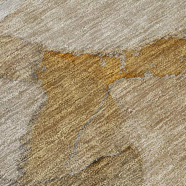 Brown Beige and Gold 2 ft. x 3 ft. Woven Abstract Polyester Rectangle Indoor/Outdoor Area Rug