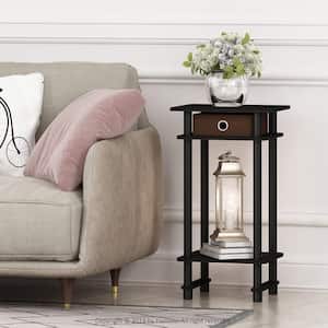 Turn-N-Tube Espresso and Brown Tall End Table with Bin