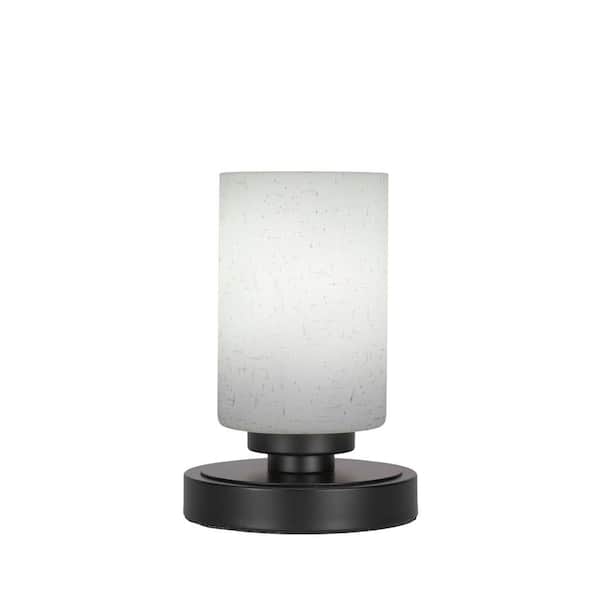 Unbranded Quincy 8 in. Matte Black Accent Lamp with Glass Shade