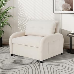 Verona 3 in 1 Modern 70.47 in. Polyester Upholstered Twin Sleeper Sofa Chair with Pillow, Pocket, Beige