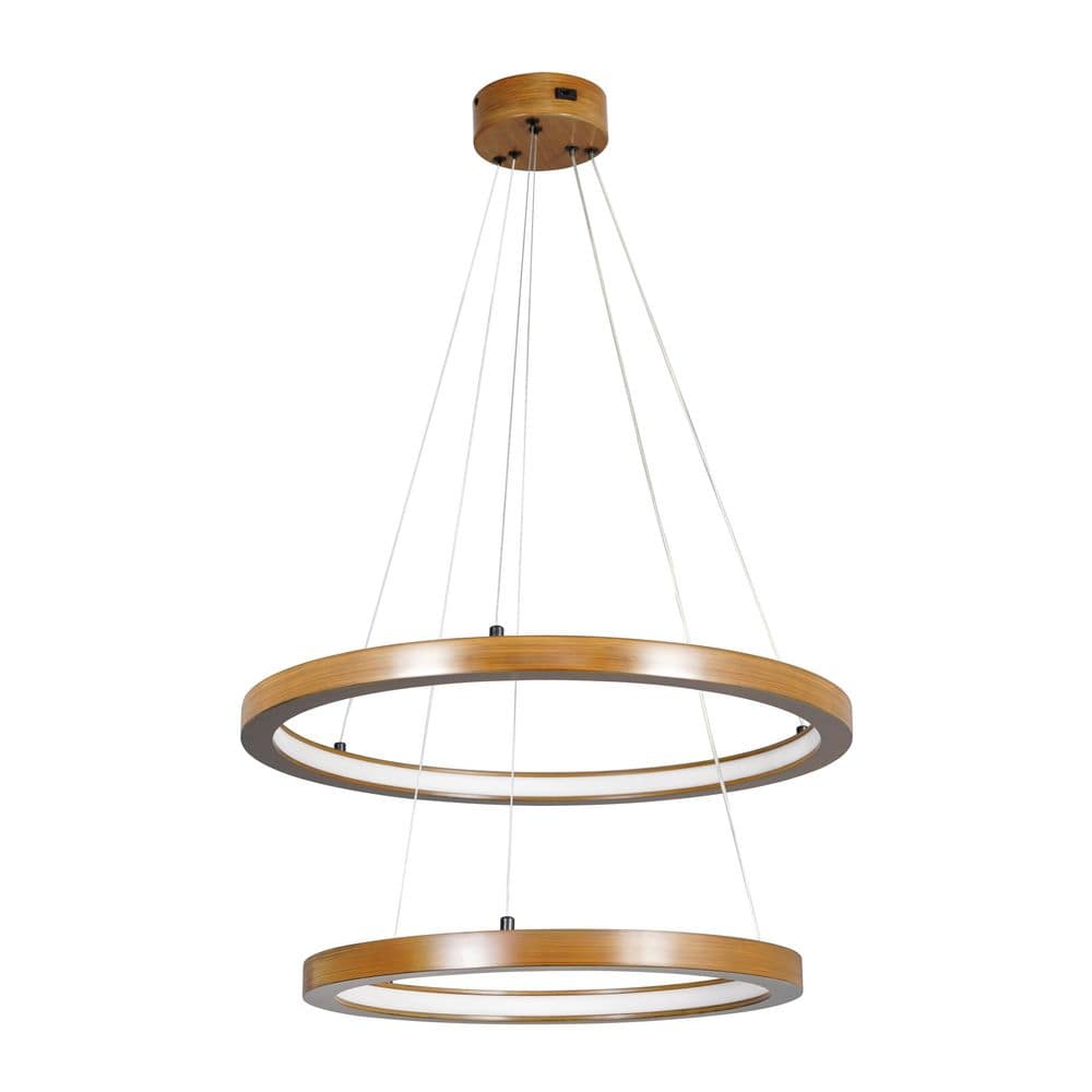 2-Rings Brown Modern LED Chandelier For Living Room Integrated LED price history on PriceWatchPro