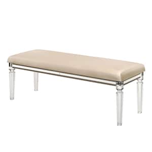 New York 1-pc Majestic Gold Bedroom Bench 18 in. with Acrylic Legs