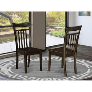 Cappuccino Wooden Seat Slat Back Dining Chair (Set of 2)