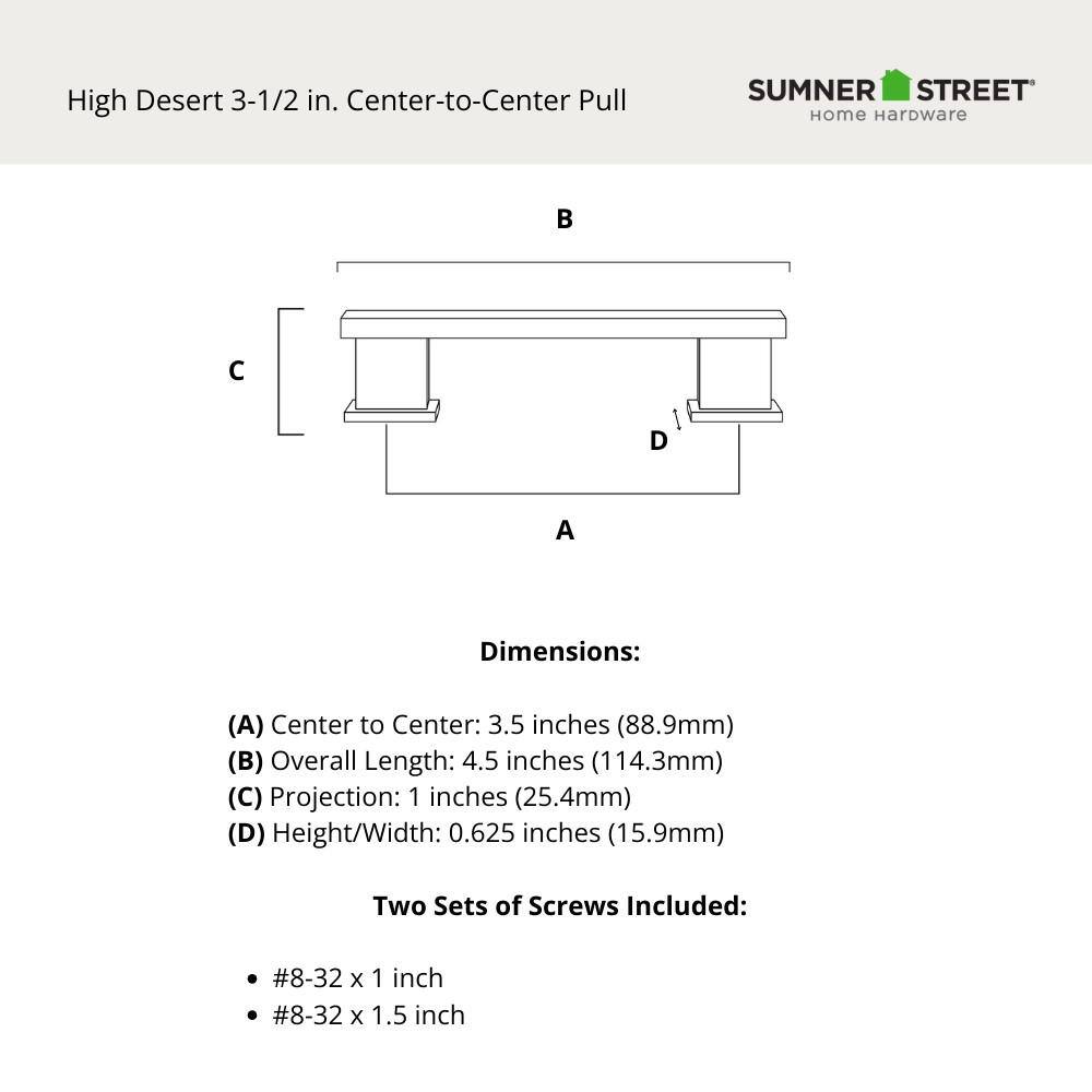 Oil Rubbed Bronze 3-1/2" Center to Center Bar Pull