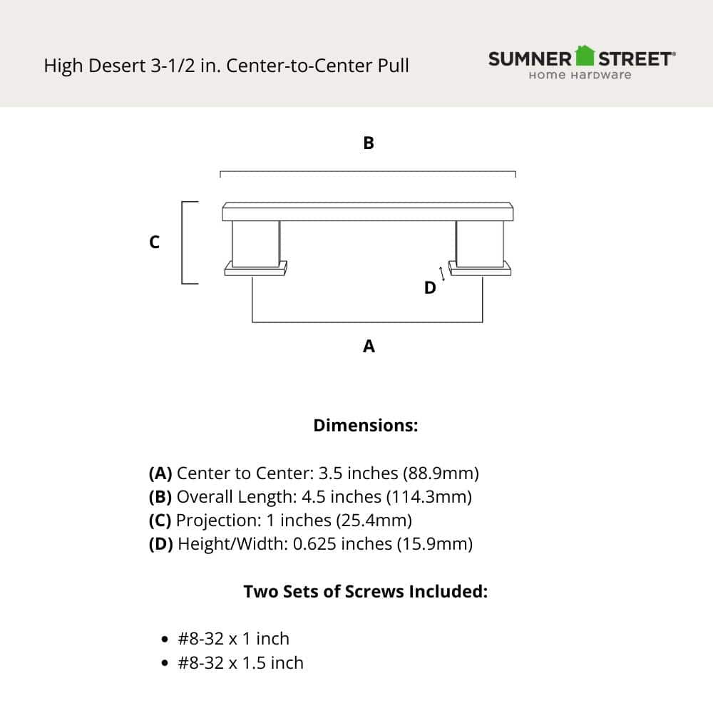 Satin Brass 3 1/2" Center to Center Bar Pull