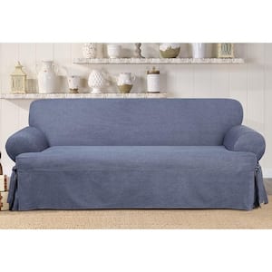 Authentic Denim Indigo Cotton 1-Piece T Cushion Sofa Slipcover