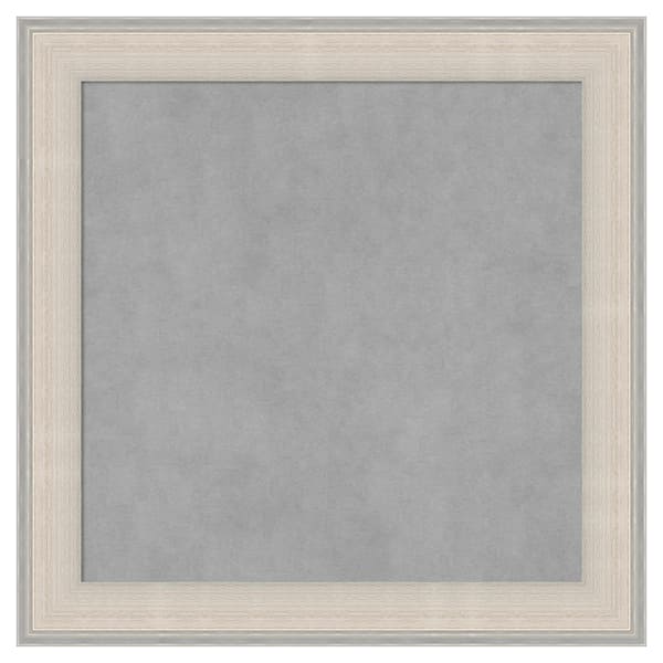 Amanti Art Cottage White Silver 24 in. x 24 in. Framed Magnetic Board