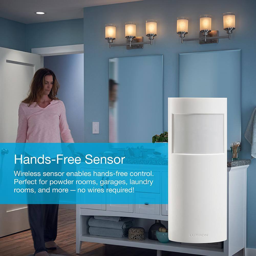 Caseta White Wireless Vacancy Motion Sensor with Auto Off