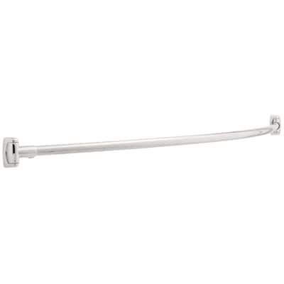 60 in. x 1 in. Curved Shower Curtain Rod with 9 in. Bow in Bright Stainless