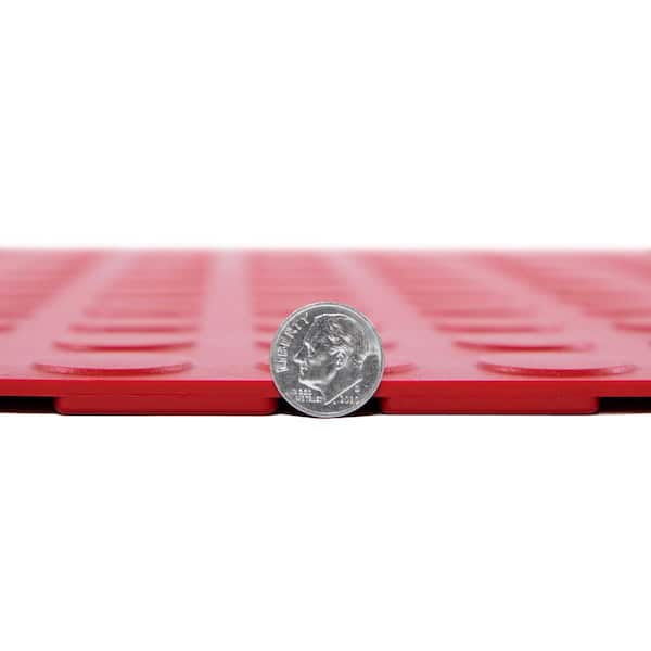 Nitro Coin Fle x PVC Garage Floor Tiles, Victory Red, 20.5 in. x 20.5 in., 177 in. Thick, 8-Pack, 23.35 sq. ft.