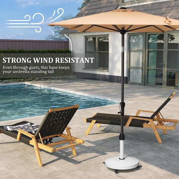 cantilever patio umbrellas toronto PURPLE LEAF 10 ft. Square Aluminum Outdoor Cantilever Patio Umbrella Offset 360 Rotation Umbrella with Base, in Beige