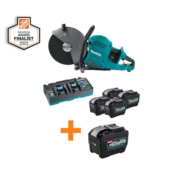 Makita 80V max (40V max X2) XGT Brushless 14 in. Power Cutter Kit with 4 Batteries (8.0Ah) with 40V max XGT 8.0Ah Battery
