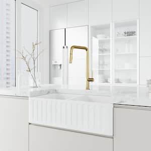 Parsons Single Handle Pull-Down Sprayer Kitchen Faucet in Matte Brushed Gold