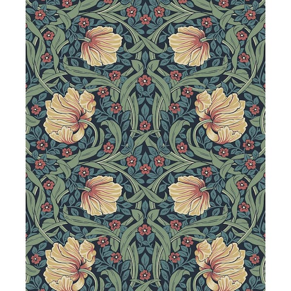 NextWall Bluestone and Clay Pimpernel Garden Vinyl Peel and Stick Wallpaper Roll (Covers 31.35 sq. ft.)
