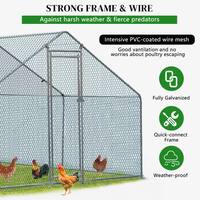 Karl home 10 ft x 10 ft Large Metal Chicken Run House with Waterproof Cover Chicken Coop K1G57000712