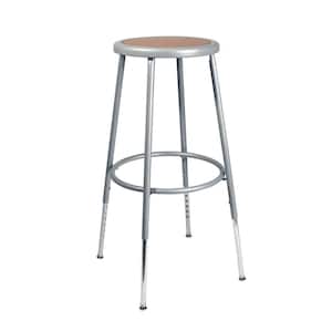 Felix Collection Height Adjustable 25 in. to 33 in. Stool, Grey Metal Frame, Masonite Seat Pan, Assembly Ready