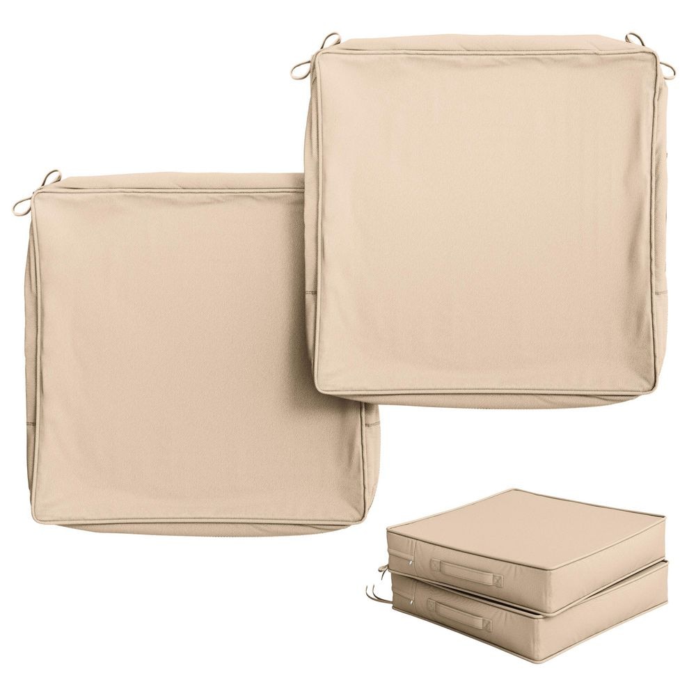 19 in. x 19 in. (2-Pack) Slipcover Repacement Outdoor Fade&Splash Resistant Couch Seat Cushion Cover Sand price history on PriceWatchPro