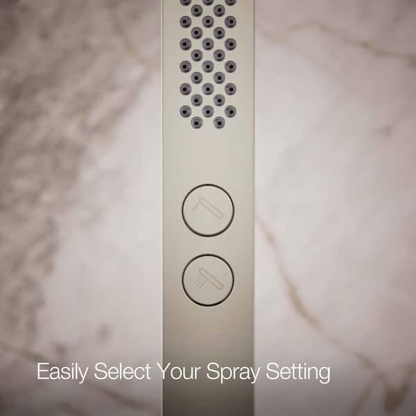 KOHLER Shift+ Square 2-Spray Handheld Showerhead with Katalyst Air-Induction Technology in Vibrant Brushed Nickel
