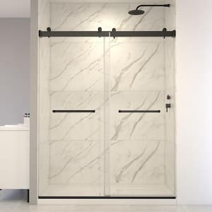 Madou 60 in. W x 75 in. H Shower Doors in Matte Black