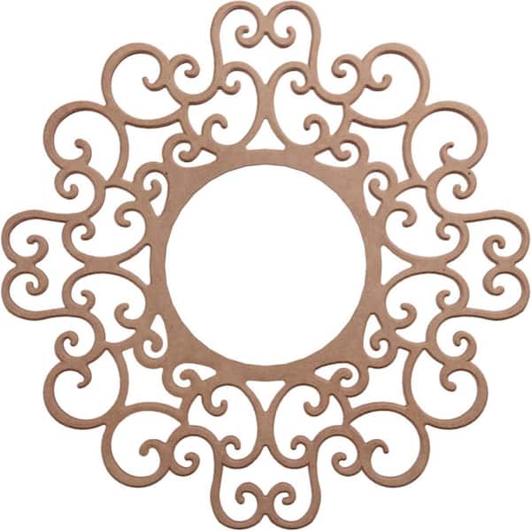 Ekena Millwork 16 in. x 16 in. x 1/4 in. Reims Wood Fretwork Pierced Ceiling Medallion, Wood (Paint Grade)