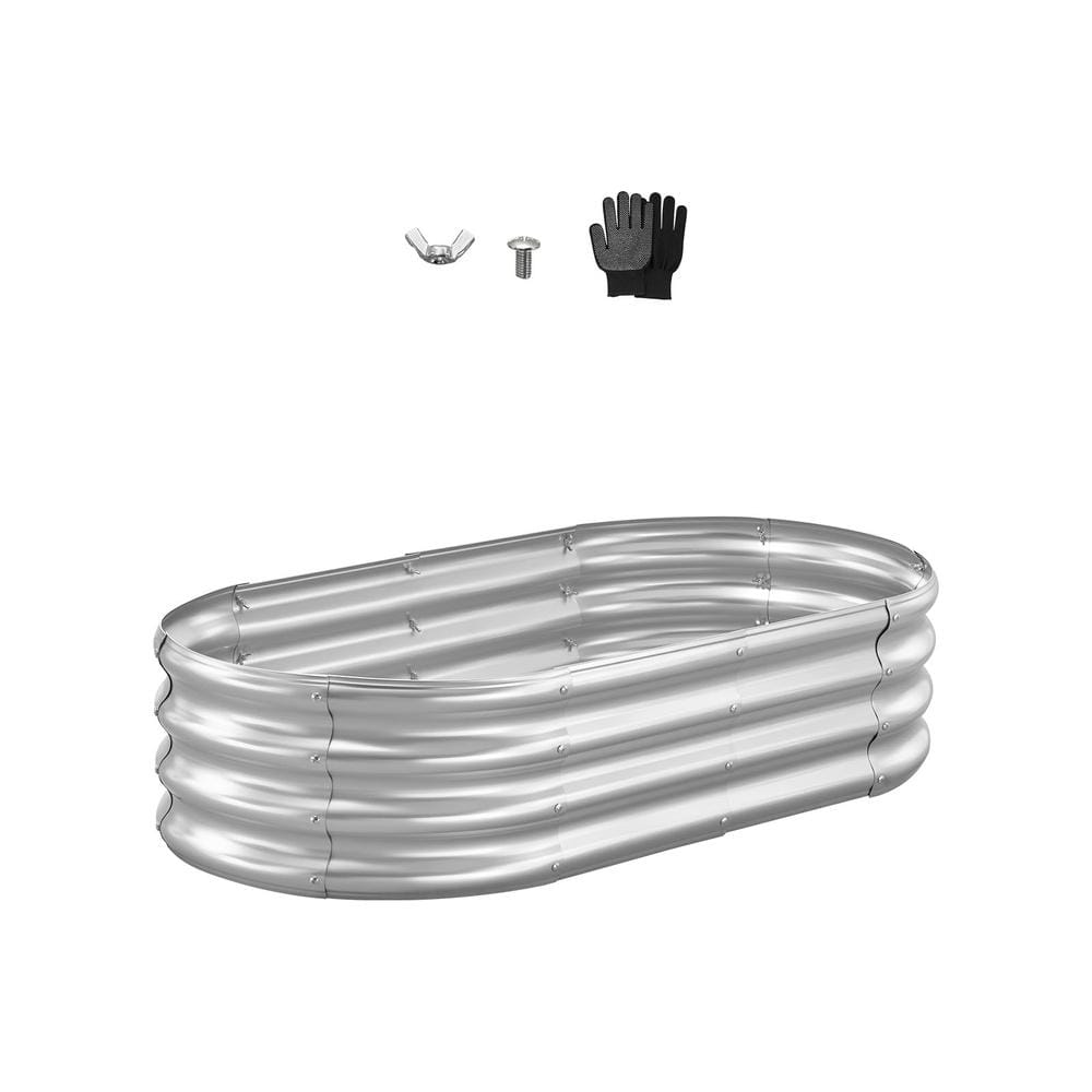 4 x 2 x 1 ft. Oval Metal Raised Garden Bed, Galvanized Planter Garden Box for Shallow-Root Crops price history on PriceWatchPro