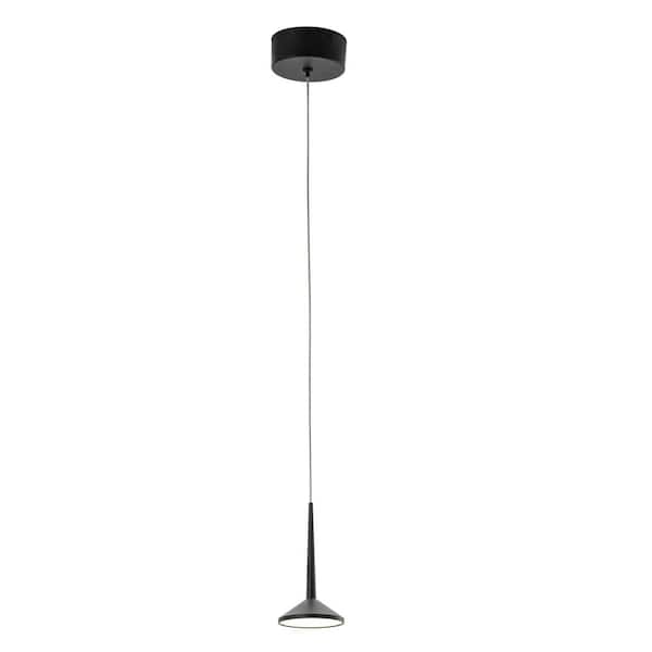 Vidalite Modern 450 Lumens Frosted Black Mini LED Pendant Light, 3000K Single Bulb Adjustable Lighting