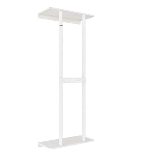 Aoibox Modern 30 in. Wall Mounted Towel Rack for 6-Large Rolled Towels with Shelf, Super Big Capacity Towel Storage in White
