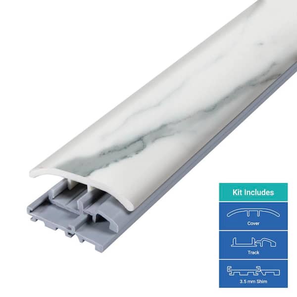 Marble 0.31 in. T x 2 in. W x 78.7 in. L Vinyl 4-in-1 Molding