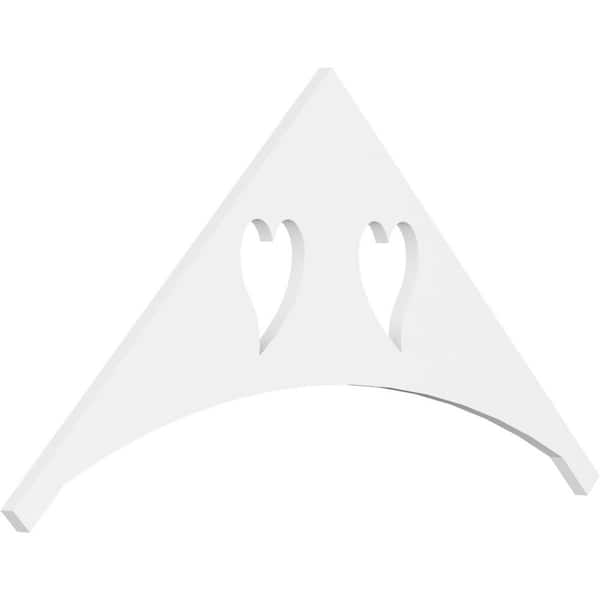 Ekena Millwork 1 in. x 48 in. x 24 in. (12/12) Pitch Winston Gable Pediment Architectural Grade PVC Moulding