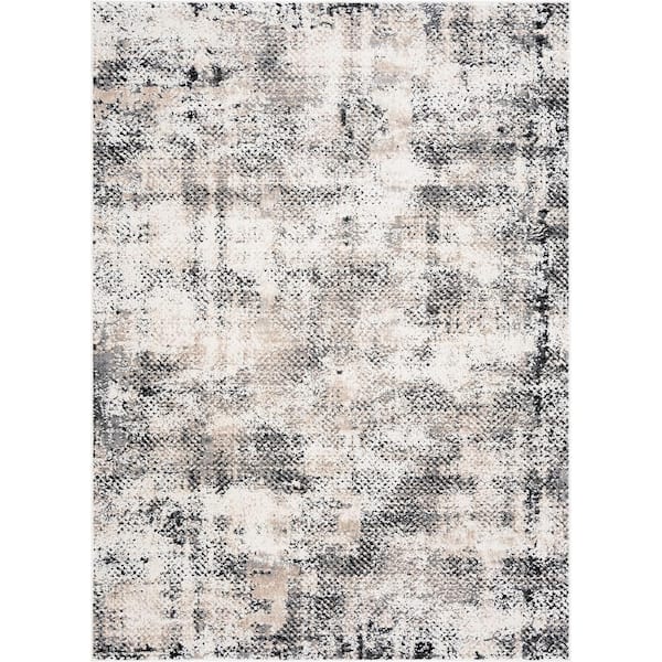 Alpha Beige 9 ft. x 12 ft. Abstract Indoor Area Rug