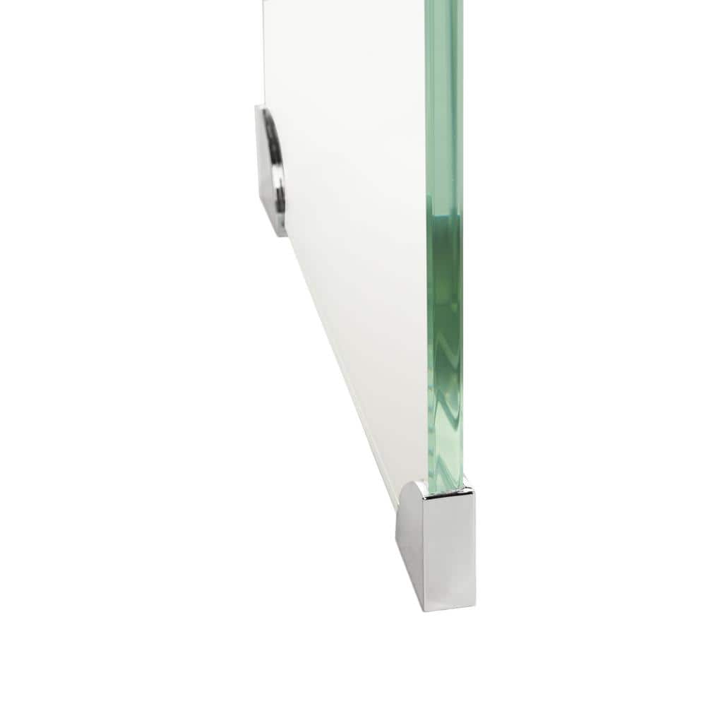 Transitional Clear to White Ombre Glass Console Table