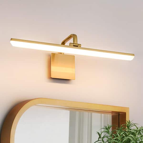 HUOKU Nimbus 23.7 in. 1-Light 14-Watt Brushed Brass Gold LED