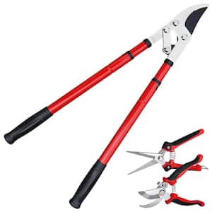 38 in. 3-Piece Gardening Shears Set, Extendable Bypass Loppers, Mini Pointed Pruning Shear and Mini Bypass Pruner
