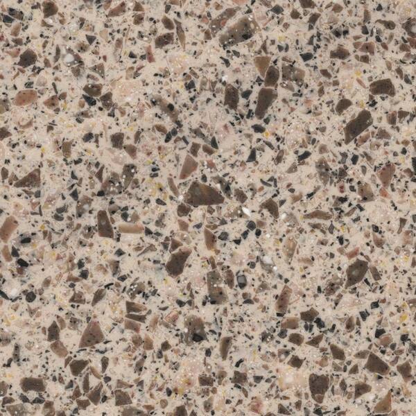 LG Hausys HI-MACS 2 in. x 2 in. Solid Surface Countertop Sample in Hickory