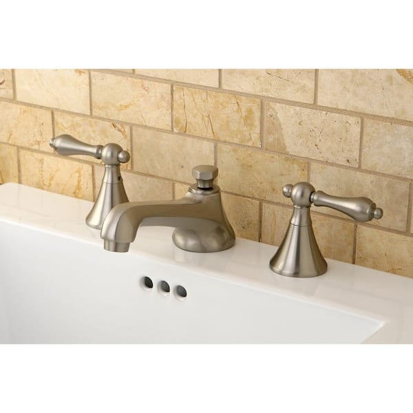 Modern 8 in. Widespread 2-Handle Bathroom Faucet in Brushed Nickel