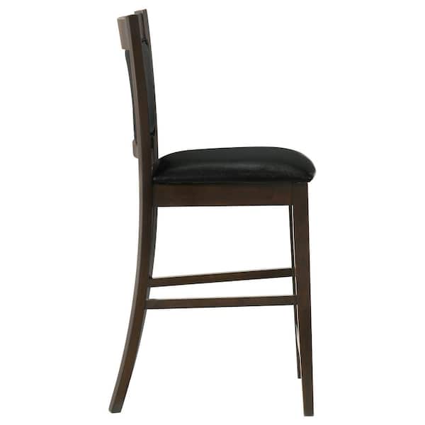 Jaden Black and Espresso Vinyl Counter Stools (Set of 2)