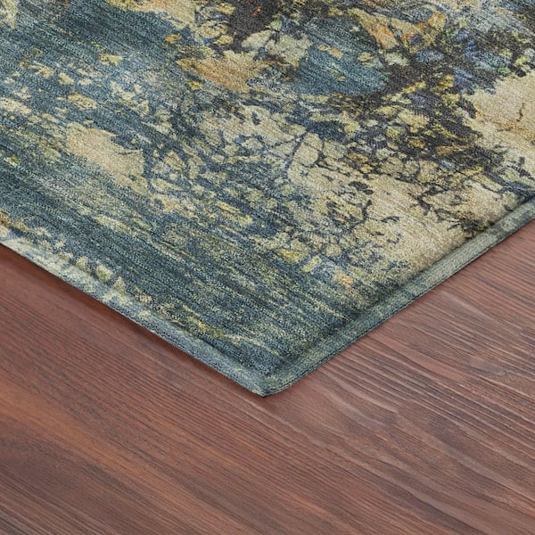 Mayfield Premium Machine Washable Abstract AMF2363 Beige 5 ft. x 7 ft. 6 in. Area Rug