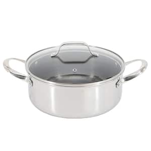 Modessa 4.5 qt. Nonstick Triply Stainless-Steel Dutch Oven with Honeycomb Design in Silver