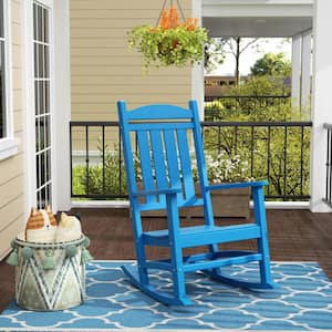 Kenly Pacific Blue Classic Plastic Outdoor Rocking Chair
