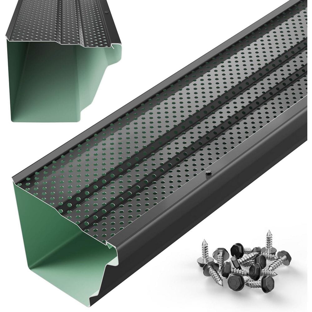 5 in. Gutter Guard-28 ft. Domestic Aluminum Leaf Protection Covers, Black price history on PriceWatchPro