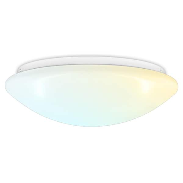 LUXRITE 11 in. 20-Watt 5 Color Selectable LED 2700K/3000K/3500K/4000K/5000K Flush Mount Dimmable Fixture 1500 Lumens (1-Pack)