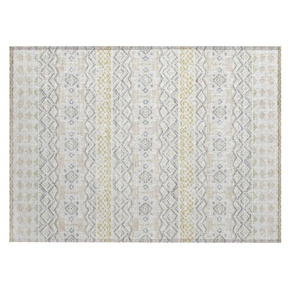 Chantille Machine Washable Indoor/Outdoor Abstract ACN2760 Ivory 2 ft. x 3 ft. Accent Rug