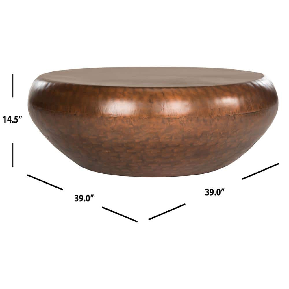 Patience Round Antique Copper Coffee Table