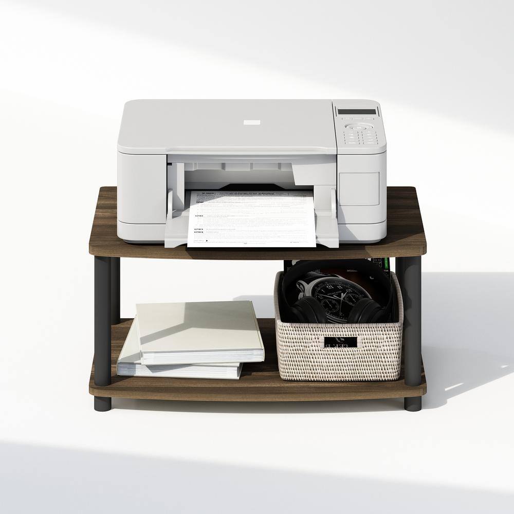 Columbia Walnut and Black 2-Tier Printer Stand