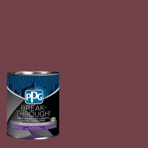 1 qt. PPG1049-7 Red Red Wine Satin Door, Trim & Cabinet Paint