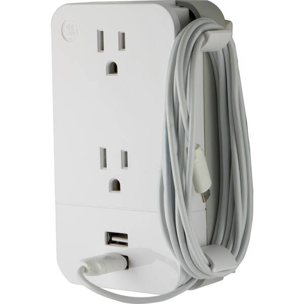 Honeywell USB Wall Plate Surge Protector with Six AC Outlets, USB