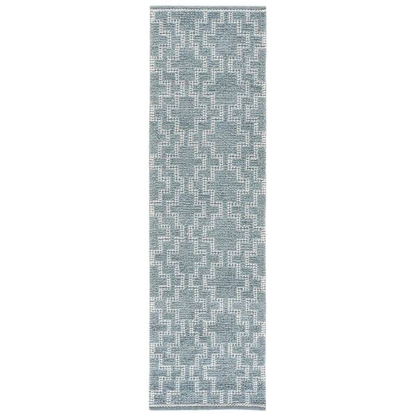 Vermont 2 ft. x 8 ft. Light Blue Tribal Runner Rug