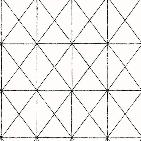 A-Street Prints Intersection Black Geometric Black Wallpaper Sample