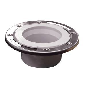 7 in. O.D. Plumbfit PVC Closet (Toilet) Flange with Stainless Steel Ring, Fits Over 3 in. or Inside 4 in. Sch. 40 Pipe