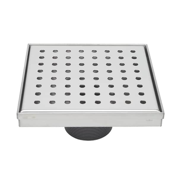 BK PRODUCTS Zero Pattern 6 in. Square Drain Brushed Nickel